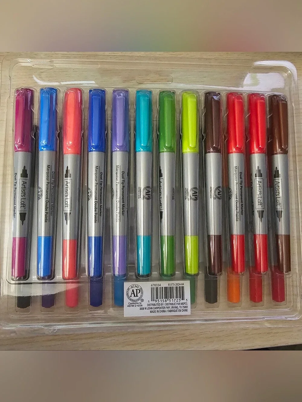 Artist’s Loft Dual Tip Permanent Markers Set of 24 Open Box